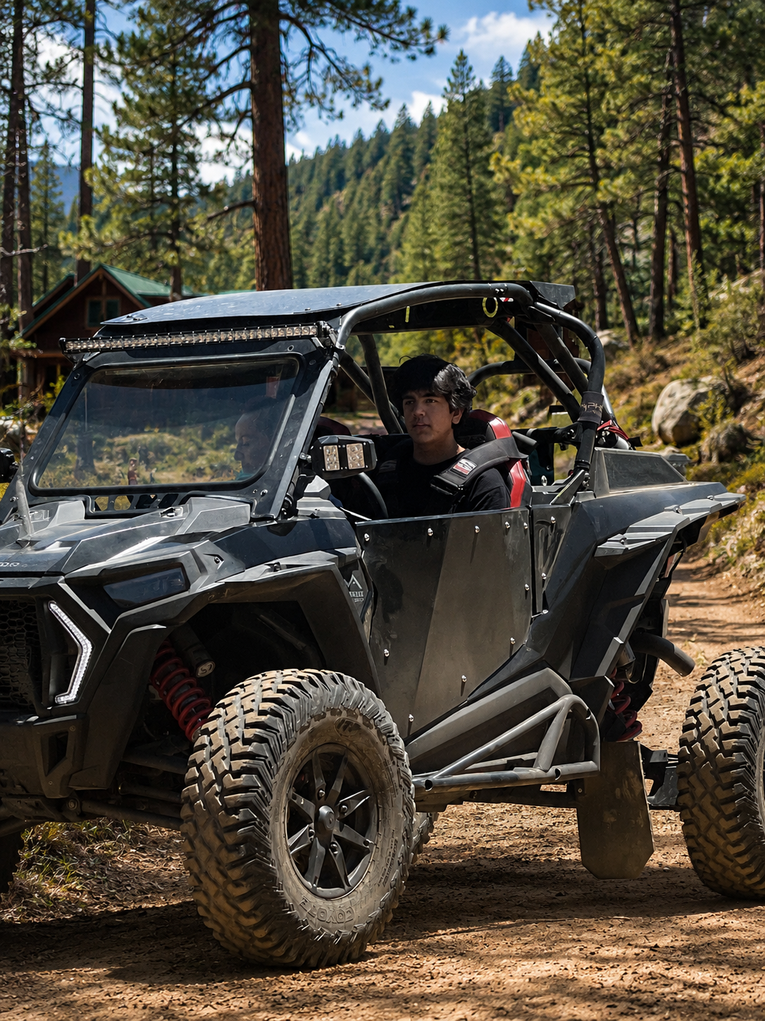 UTV on a pine forest trail in Rim Country